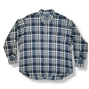 Vintage Ralph Lauren Men's Golf Shirt Size L  Large Tilden Plaid Long Sleeve USA